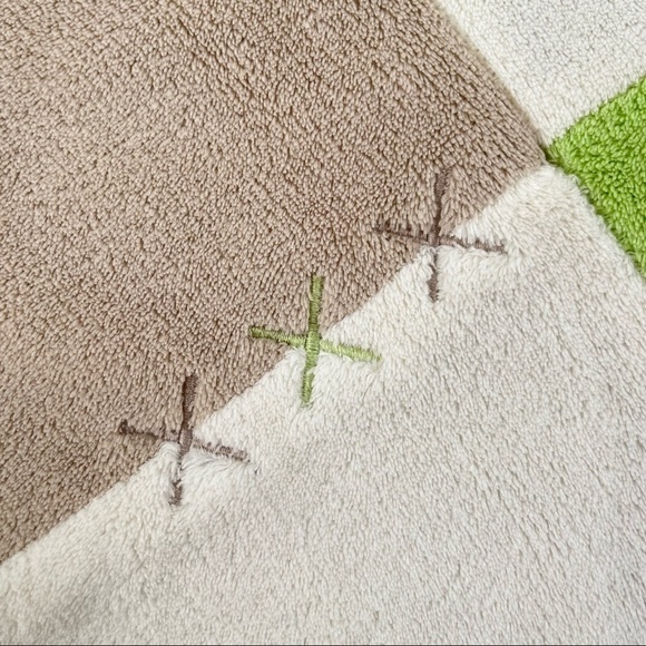 RARE Indigo Baby ABC Fuzzy Tan Monkey Bunny Bear Rattle Squeaker Play Blanket - Picture 11 of 17